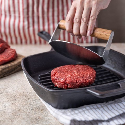 PRASA DO MIĘSA BURGERÓW 14CM ZE STALI NIERDZEWNEJ PRASKA KINGHOFF KH-1878 PRASA DO MIĘSA BURGERÓW 14CM ZE STALI NIERDZEWNEJ PRASKA KINGHOFF KH-1878