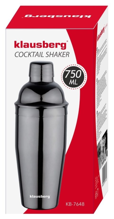 SHAKER BARMAŃSKI DO DRINKÓW KOKTAJLI 750ML GRAFITOWY KLAUSBERG KB-7648 SHAKER BARMAŃSKI DO DRINKÓW KOKTAJLI 750ML GRAFITOWY KLAUSBERG KB-7648