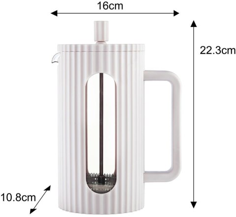 ZAPARZACZ DO HERBATY KAWY SZKLANY FRENCH PRESS 1000 ML KREMOWY KLAUSBERG KB-7753 ZAPARZACZ DO HERBATY KAWY SZKLANY FRENCH PRESS 1000 ML KREMOWY KLAUSBERG KB-7753