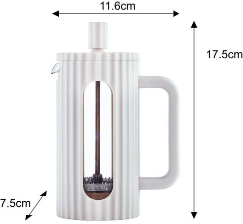 ZAPARZACZ DO HERBATY KAWY SZKLANY FRENCH PRESS 350 ML KREMOWY KLAUSBERG KB-7743 ZAPARZACZ DO HERBATY KAWY SZKLANY FRENCH PRESS 350 ML KREMOWY KLAUSBERG KB-7743