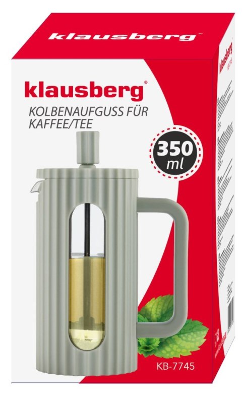 ZAPARZACZ DO HERBATY KAWY SZKLANY FRENCH PRESS 350 ML ZIELONY KLAUSBERG KB-7745 ZAPARZACZ DO HERBATY KAWY SZKLANY FRENCH PRESS 350 ML ZIELONY KLAUSBERG KB-7745