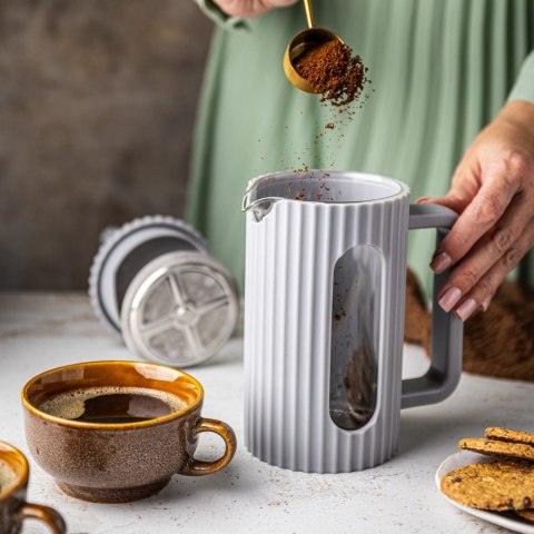 ZAPARZACZ DO HERBATY KAWY SZKLANY FRENCH PRESS 600 ML SZARY KLAUSBERG KB-7747 ZAPARZACZ DO HERBATY KAWY SZKLANY FRENCH PRESS 600 ML SZARY KLAUSBERG KB-7747