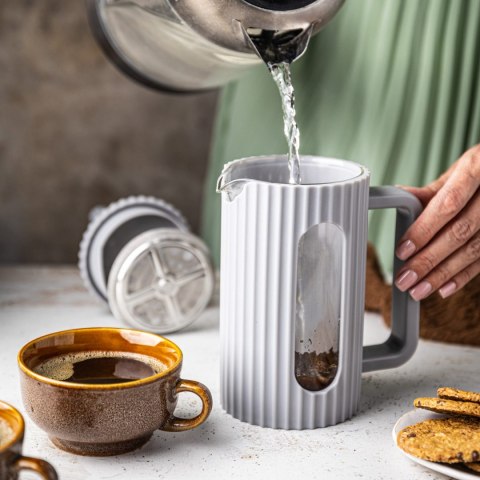 ZAPARZACZ DO HERBATY KAWY SZKLANY FRENCH PRESS 600 ML SZARY KLAUSBERG KB-7747 ZAPARZACZ DO HERBATY KAWY SZKLANY FRENCH PRESS 600 ML SZARY KLAUSBERG KB-7747