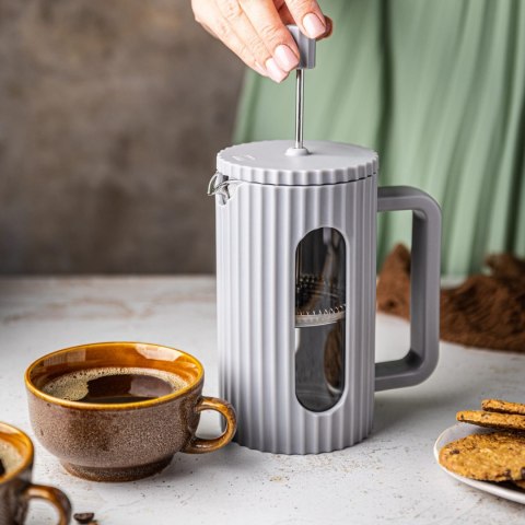 ZAPARZACZ DO HERBATY KAWY SZKLANY FRENCH PRESS 600 ML SZARY KLAUSBERG KB-7747 ZAPARZACZ DO HERBATY KAWY SZKLANY FRENCH PRESS 600 ML SZARY KLAUSBERG KB-7747