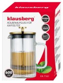 ZAPARZACZ DO KAWY HERBATY SZKLANY 600ML FRENCH PRESS KLAUSBERG KB-7760 ZŁOTY ZAPARZACZ DO KAWY HERBATY SZKLANY 600ML FRENCH PRESS KLAUSBERG KB-7760 ZŁOTY
