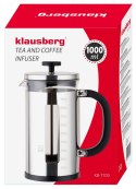ZAPARZACZ DO KAWY I HERBATY 1.0L FRENCH PRESS KLAUSBERG KB-7703 ZAPARZACZ DO KAWY I HERBATY 1.0L FRENCH PRESS KLAUSBERG KB-7703