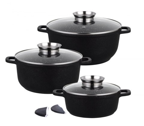 ZESTAW 3 GARNKÓW GRANITOWYCH 2.5L/ 4.3L/6.8L (8 ele.) KLAUSBERG CRACK DESIGN KB-7359 ZESTAW 3 GARNKÓW GRANITOWYCH 2.5L/ 4.3L/6.8L (8 ele.) KLAUSBERG CRACK DESIGN KB-7359