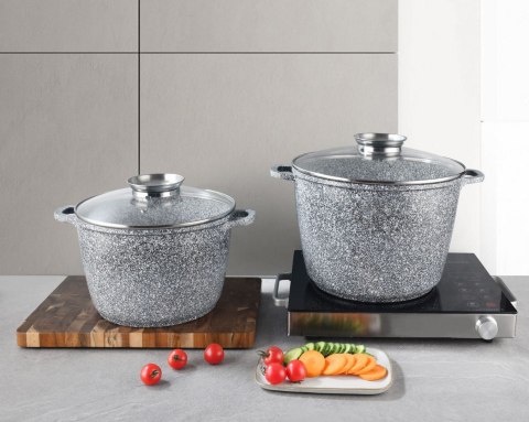 ZESTAW 3 GARNKÓW MARMUROWYCH 14L + 10L + 6.2L ZILNER GREY ZL-8557 ZESTAW 3 GARNKÓW MARMUROWYCH 14L + 10L + 6.2L ZILNER GREY ZL-8557