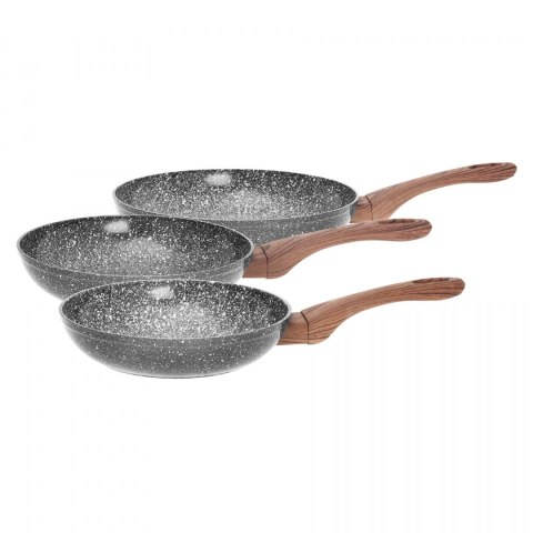 ZESTAW 3 PATELNI 20/24/28CM KiNGHOFF GRANIT WOOD KH-1030 ZESTAW 3 PATELNI 20/24/28CM KiNGHOFF GRANIT WOOD KH-1030