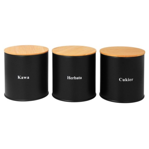 ZESTAW 3 POJEMNIKÓW KAWA HERBATA CUKIER BRUNBESTE BB-1624 ZESTAW 3 POJEMNIKÓW KAWA HERBATA CUKIER BRUNBESTE BB-1624