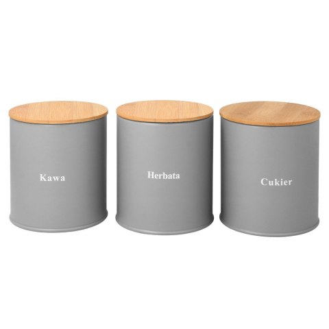 ZESTAW 3 POJEMNIKÓW KAWA HERBATA CUKIER BRUNBESTE BB-1632 ZESTAW 3 POJEMNIKÓW KAWA HERBATA CUKIER BRUNBESTE BB-1632