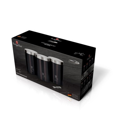 ZESTAW 3 POJEMNIKÓW KUCHENNYCH CARBON PRO METALLIC LINE BH-6718 ZESTAW 3 POJEMNIKÓW KUCHENNYCH CARBON PRO METALLIC LINE BH-6718