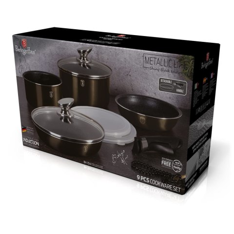 ZESTAW GARNKÓW 9 EL. CLICK & COOK BERLINGER HAUS SHINY BLACK BH-7041 ZESTAW GARNKÓW 9 EL. CLICK & COOK BERLINGER HAUS SHINY BLACK BH-7041