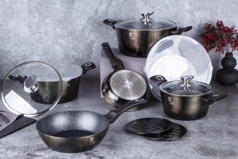 ZESTAW GARNKÓW Z POWŁOKĄ GRANITOWĄ 13-ELE BERLINGER HAUS SHINY BLACK BH-7032 ZESTAW GARNKÓW Z POWŁOKĄ GRANITOWĄ 13-ELE BERLINGER HAUS SHINY BLACK BH-7032