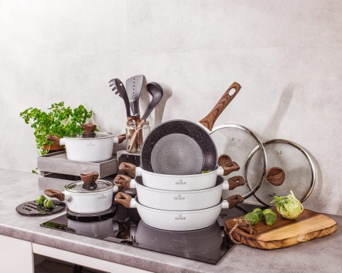 ZESTAW GARNKÓW Z POWŁOKĄ MARMUROWĄ 21 EL. ZILNER WHITE LILLY ZL-8543 ZESTAW GARNKÓW Z POWŁOKĄ MARMUROWĄ 21 EL. ZILNER WHITE LILLY ZL-8543
