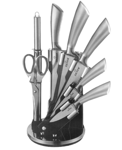 ZESTAW NOŻY Z TASAKIEM 8 ELE. ZILNER SILVER ZL-5113 ZESTAW NOŻY Z TASAKIEM 8 ELE. ZILNER SILVER ZL-5113