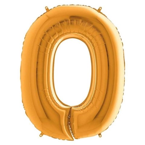 Balon Foliowy Cyfra 0, Złota, 66 cm Grabo Balon Foliowy Cyfra 0, Złota, 66 cm Grabo