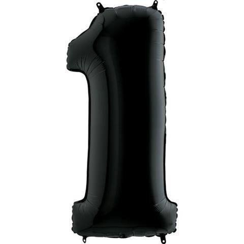Balon Foliowy Cyfra 1, Czarna, 102cm Grabo Balon Foliowy Cyfra 1, Czarna, 102cm Grabo
