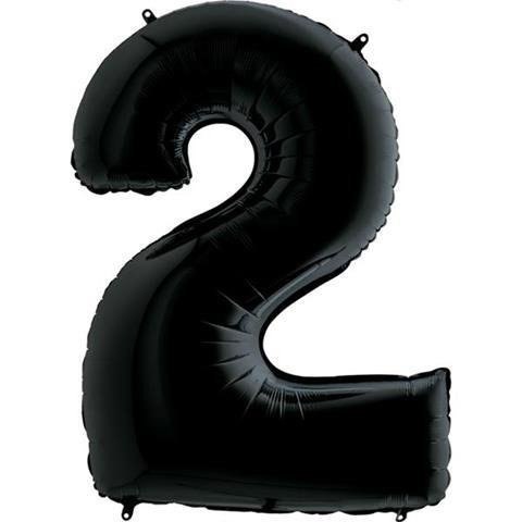 Balon Foliowy Cyfra 2, Czarna, 102cm Grabo Balon Foliowy Cyfra 2, Czarna, 102cm Grabo
