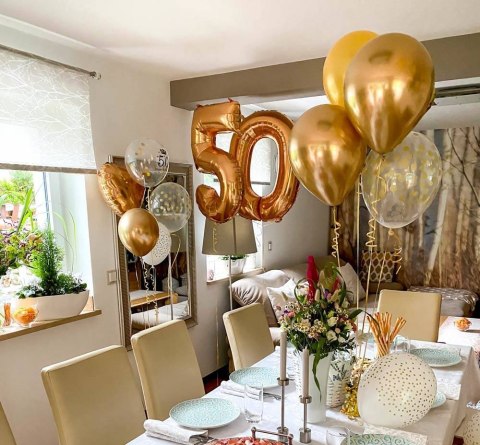 Balon Foliowy Cyfra 5, Złota, 66 cm Grabo Balon Foliowy Cyfra 5, Złota, 66 cm Grabo