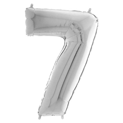 Balon Foliowy Cyfra 7, Srebrna, 66 cm Grabo Balon Foliowy Cyfra 7, Srebrna, 66 cm Grabo
