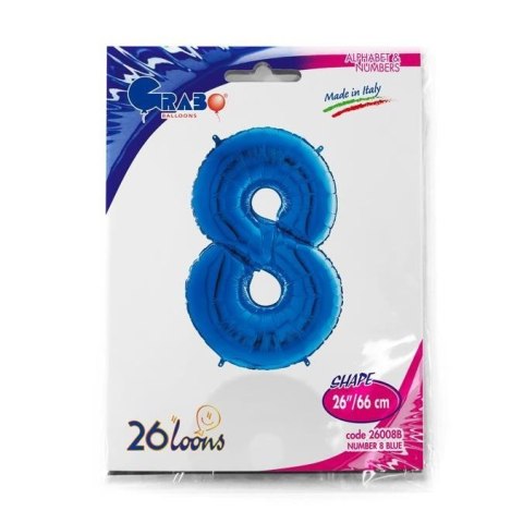 Balon Foliowy Cyfra 8 Niebieska - 102 cm Grabo Balon Foliowy Cyfra 8 Niebieska - 102 cm Grabo