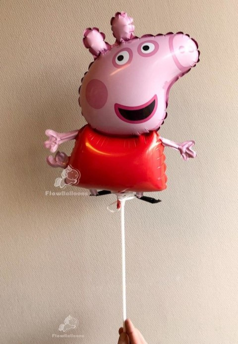Balon Foliowy - Świnka Peppa 36 cm Grabo na patyk Balon Foliowy - Świnka Peppa 36 cm Grabo na patyk