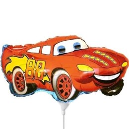 Balon Foliowy Uśmiechnięte Auto Cars, ZYGZAG na patyk 37 cm