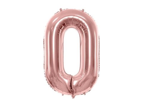 Balon foliowy Cyfra '0', 86cm, różowe złoto Balon foliowy Cyfra '0', 86cm, różowe złoto