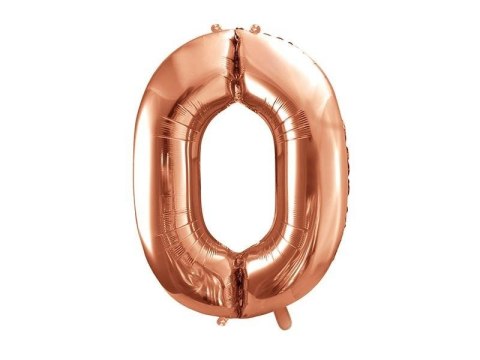 Balon foliowy Cyfra '0', 86cm, różowe złoto Balon foliowy Cyfra '0', 86cm, różowe złoto