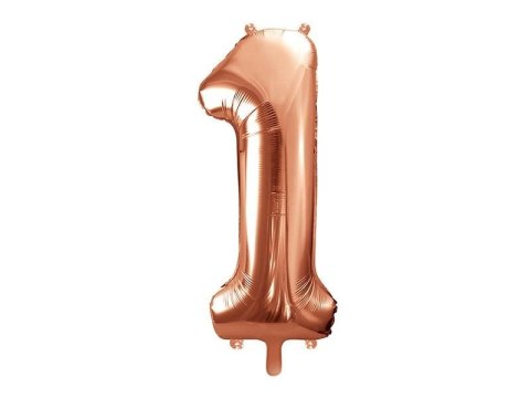 Balon foliowy Cyfra '1', 86cm, różowe złoto Balon foliowy Cyfra '1', 86cm, różowe złoto