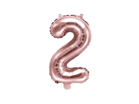 Balon foliowy Cyfra '2', 35cm, różowe złoto Balon foliowy Cyfra '2', 35cm, różowe złoto