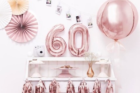 Balon foliowy Cyfra '6', 35cm, różowe złoto Balon foliowy Cyfra '6', 35cm, różowe złoto