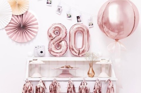 Balon foliowy Cyfra 8, 35cm, Rose Gold różowe złoto Balon foliowy Cyfra 8, 35cm, Rose Gold różowe złoto