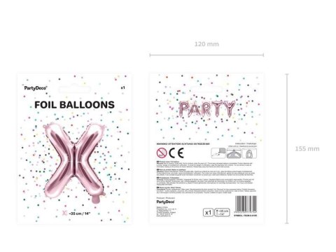 Balon foliowy Litera 'X', 35cm, różowe złoto Balon foliowy Litera 'X', 35cm, różowe złoto