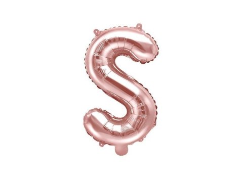 Balon foliowy Litera S, 35cm, Rose Gold różowe złoto Balon foliowy Litera S, 35cm, Rose Gold różowe złoto