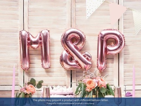 Balon foliowy Litera S, 35cm, Rose Gold różowe złoto Balon foliowy Litera S, 35cm, Rose Gold różowe złoto