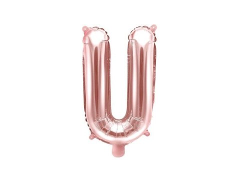 Balon foliowy Litera U, 35cm, Rose Gold różowe złoto Balon foliowy Litera U, 35cm, Rose Gold różowe złoto