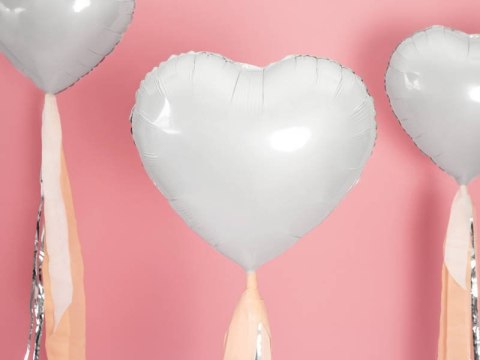 Balon foliowy Serce białe, 45cm