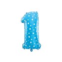 Cyfra 0 Balon Foliowy - 40 cm Niebieska