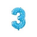 Cyfra 0 Balon Foliowy - 40 cm Niebieska