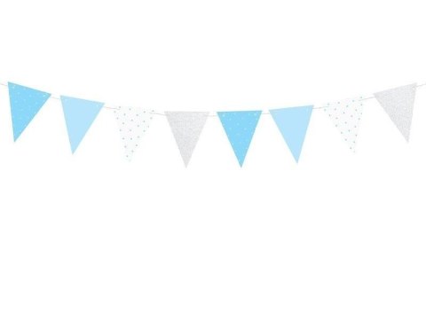 Girlanda Birthday - Błękitne Flagietki, 1,3m Girlanda Birthday - Błękitne Flagietki, 1,3m