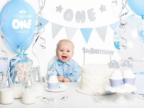 Girlanda Birthday - Błękitne Flagietki, 1,3m Girlanda Birthday - Błękitne Flagietki, 1,3m