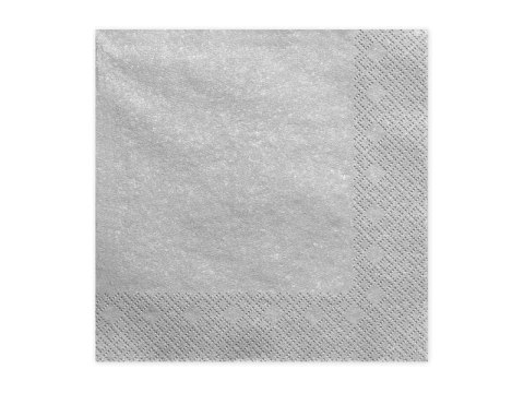 Serwetki trójwarstwowe, srebrny metalizowany, 33x33cm (1 op. / 20 szt.) Serwetki trójwarstwowe, srebrny metalizowany, 33x33cm (1 op. / 20 szt.)
