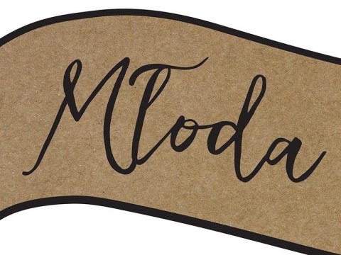 Tabliczki z napisami Młoda Para, kraft, 2 szt. Tabliczki z napisami Młoda Para, kraft, 2 szt.