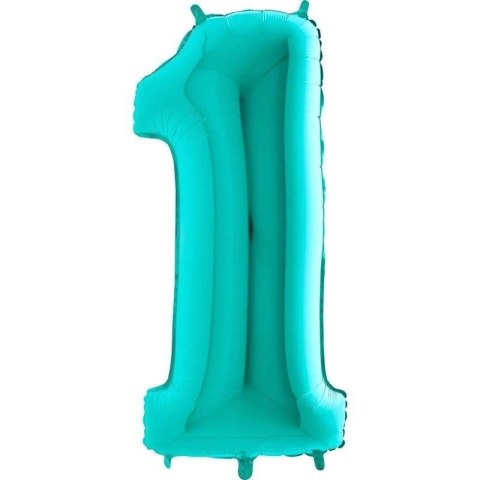 Balon Foliowy Cyfra 1 Tiffany, Miętowy - 102 cm Grabo Balon Foliowy Cyfra 1 Tiffany, Miętowy - 102 cm Grabo
