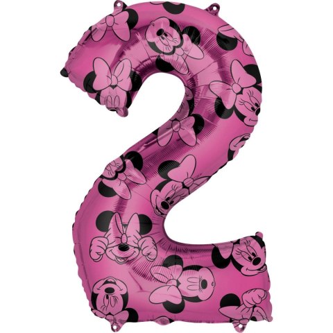 Balon Foliowy Cyfra 2 Myszka Minnie 66 cm Balon Foliowy Cyfra 2 Myszka Minnie 66 cm