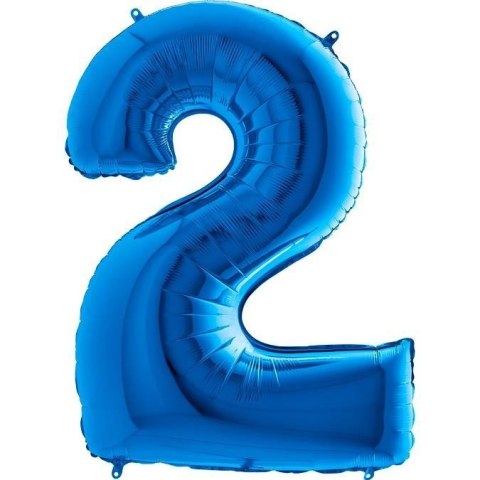 Balon Foliowy Cyfra 2 Niebieska - 102 cm Grabo Balon Foliowy Cyfra 2 Niebieska - 102 cm Grabo
