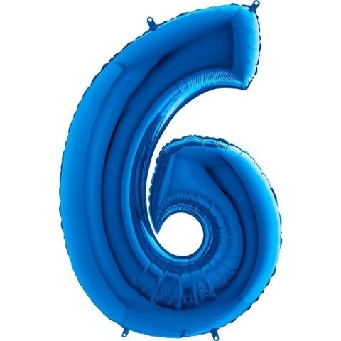 Balon Foliowy Cyfra 6 Niebieska - 102 cm Grabo Balon Foliowy Cyfra 6 Niebieska - 102 cm Grabo