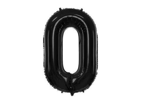 Balon foliowy Cyfra 0 czarna, 86cm Balon foliowy Cyfra 0 czarna, 86cm